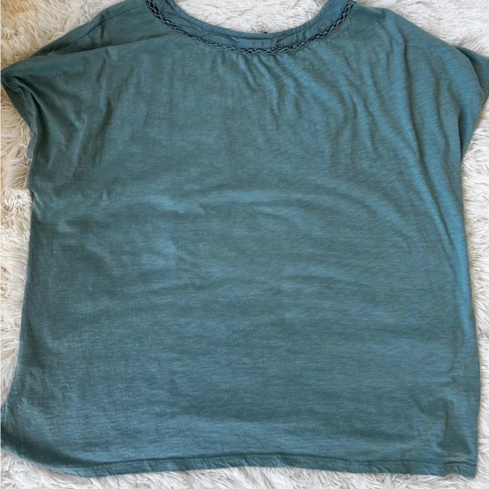 Gloria Vanderbilt Womens Aqua Short Sleeve Top Size XXL♥️5/25$ - Picture 7 of 8